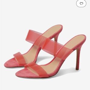Veronica Beard pink pvc Asha sandal in Coral
